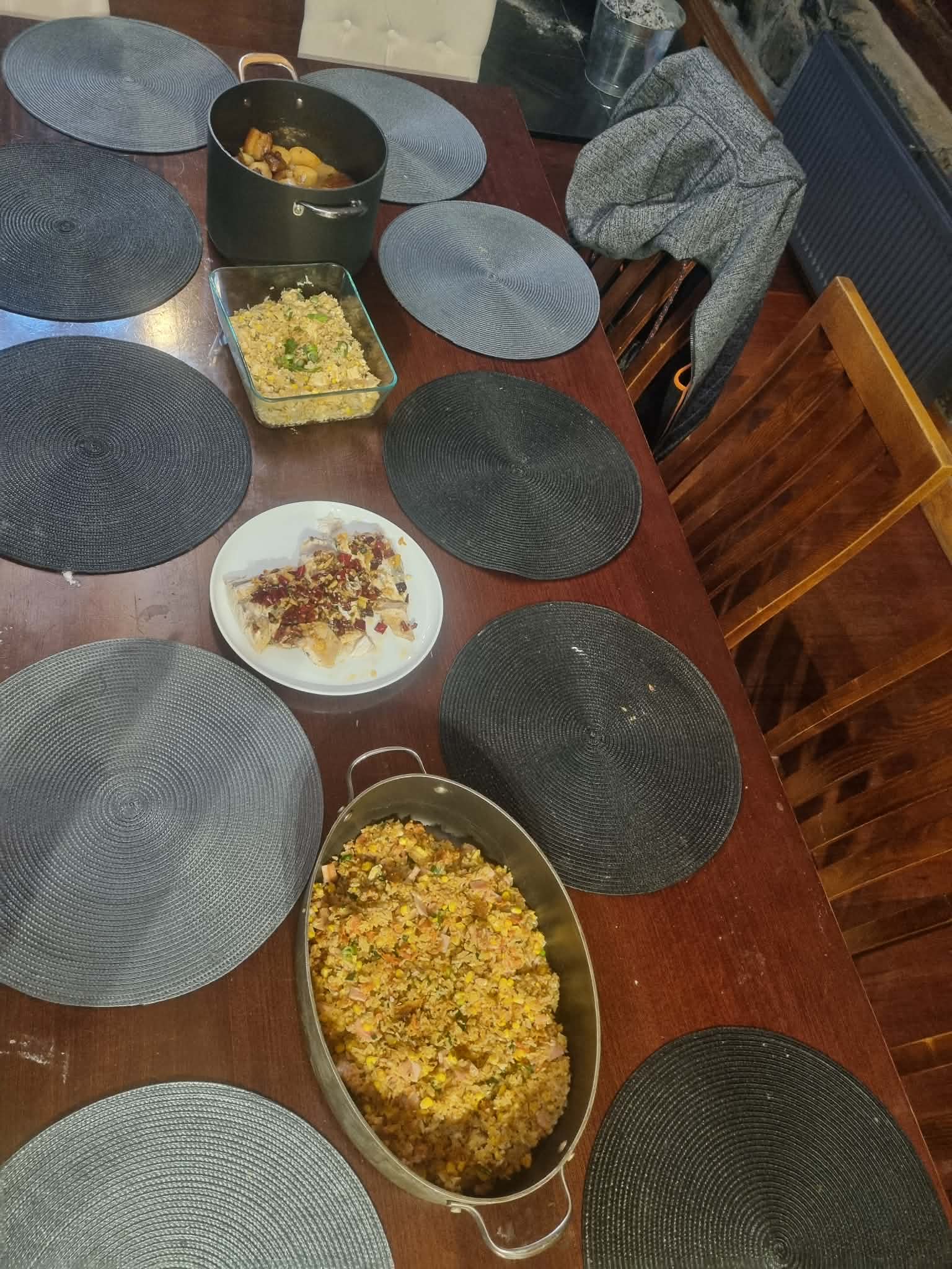 Finished dishes after cooking for twenty people