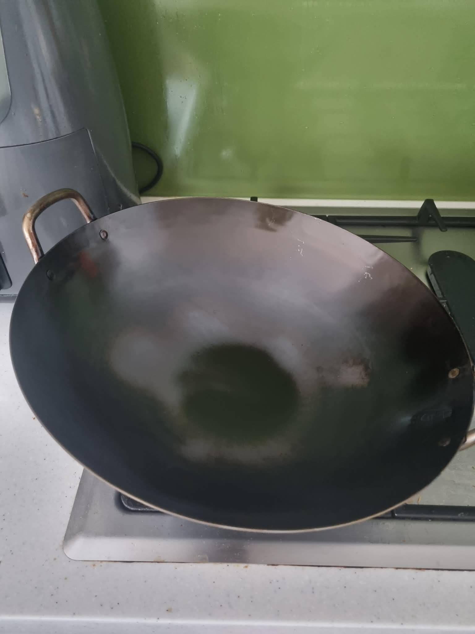 Japanese wok before seasoning
