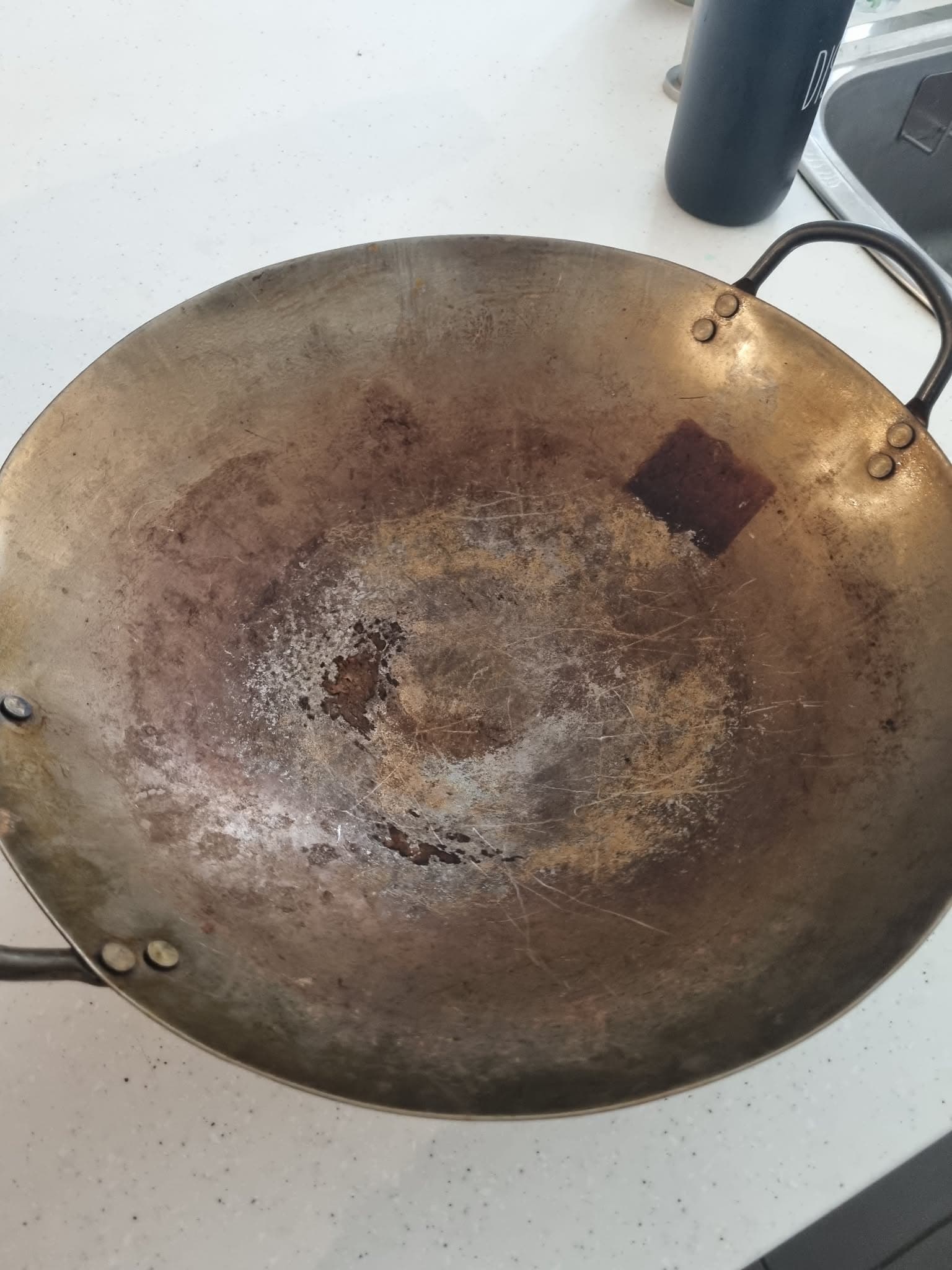 Wok seasoning failed after cooking photo